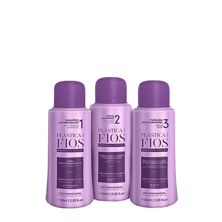 CADIVEU PLASTICA DOS FIOS TRATTAMENTO ALLA CHERATINA 3 PASSI KIT 3X60ml/2.02oz - Keratinbeauty