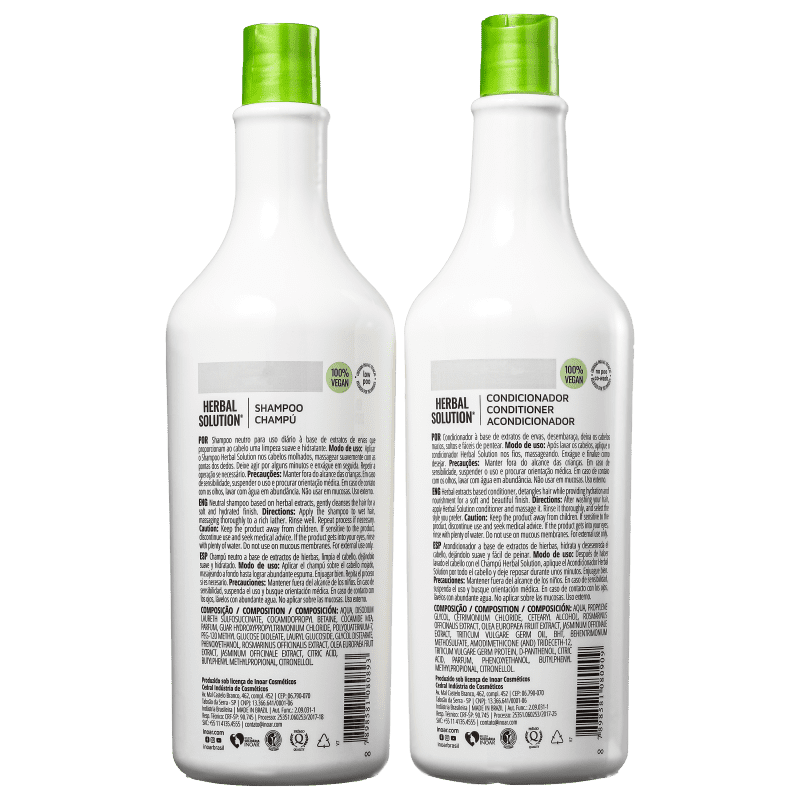 Inoar Herbal Solution champú Y Acondicionador 1000ml 35fl.oz - Keratinbeauty
