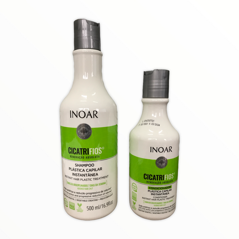 Inoar Argan Infusion Instant Hair Plastic Treatment Vegan Shampoo and Conditioner Kit - Keratinbeauty