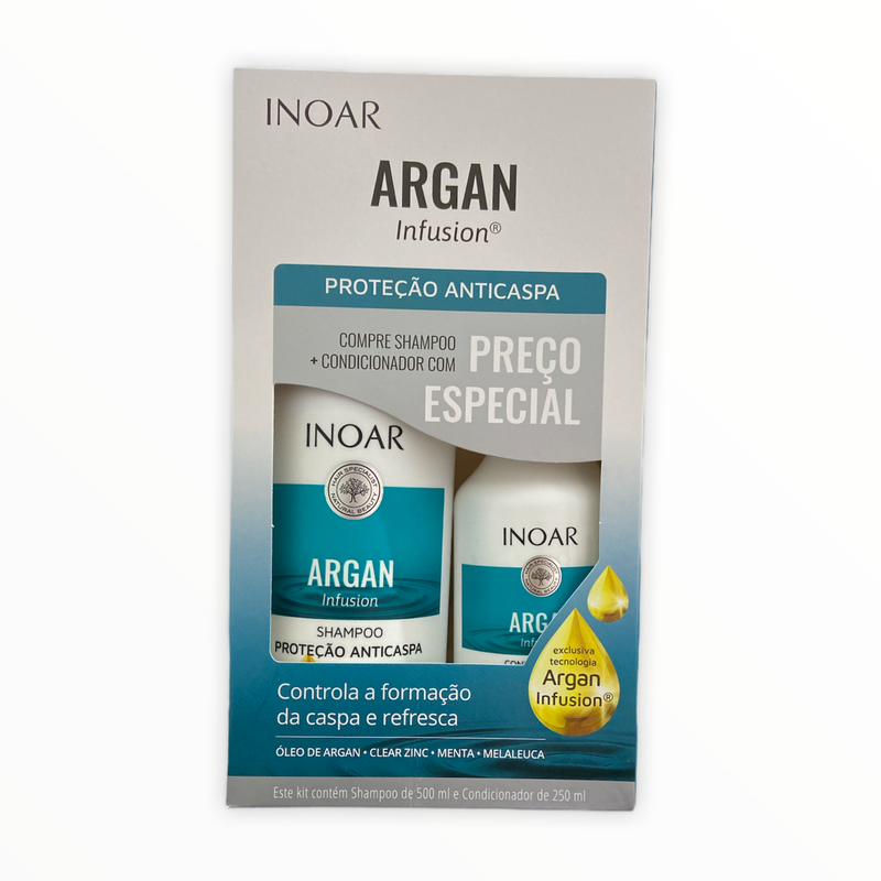 Inoar Argan Infusion Anti-dandruff protection Vegan Shampoo and Conditioner Kit - Keratinbeauty