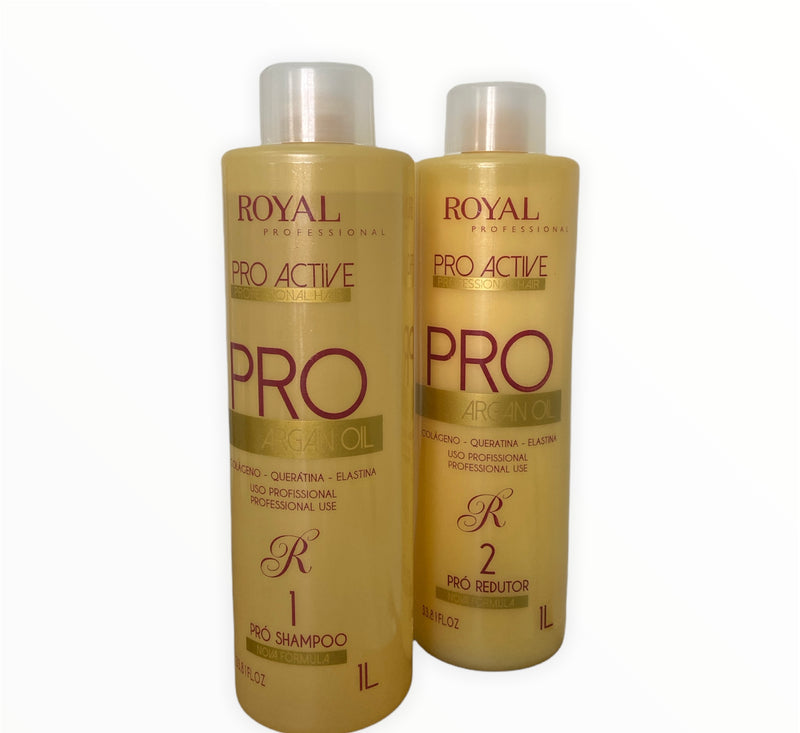 Pro Active Argan Oil Hair Straightener Kit 2x 1000ml - Keratinbeauty
