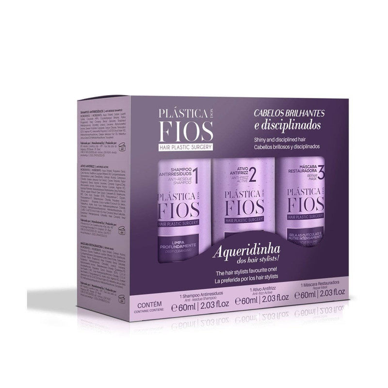 PLASTICA DOS FIOS BRAZILIAN KERATIN 3 STEPS TREATMENT KIT 3 X 60ml (2.02oz) - Keratinbeauty