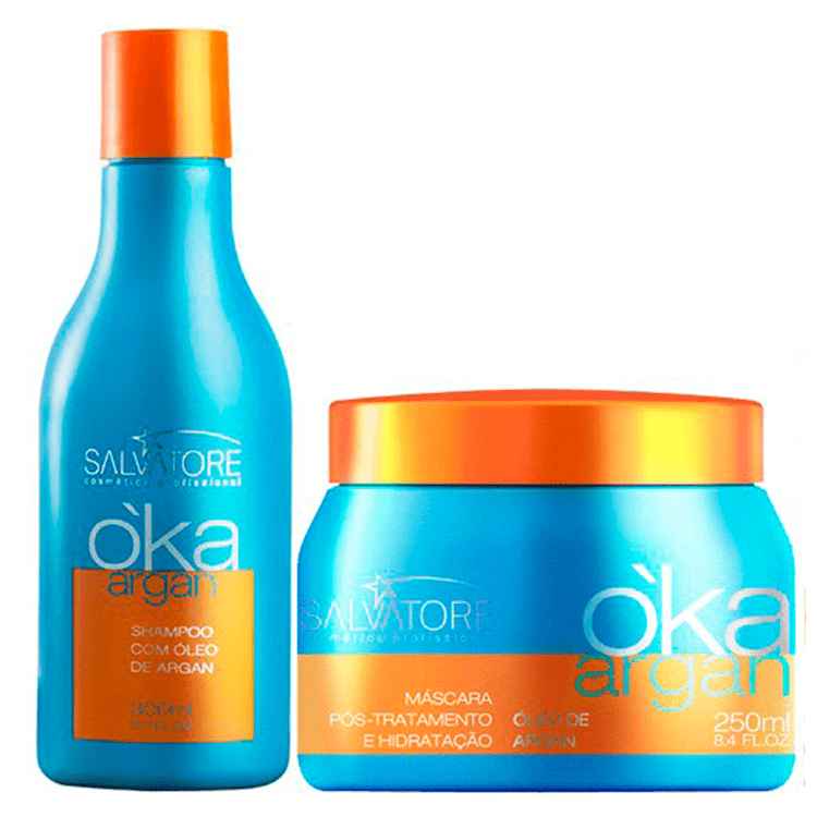 KIT DI TRATTAMENTO IDRATANTE PER CAPELLI DI OLIO ARGAN SALVATORE OK 300ml / 10,13fl.oz. - Keratinbeauty