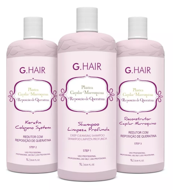 G Hair Plastica Capilar Boto Hair Moroccan Keratin Treatment  3 X 1000ml - Keratinbeauty