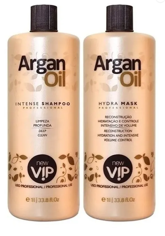 New Vip Argan Oil Hair Smoothing KIT 2 x 1000ml - Keratinbeauty