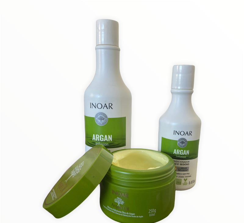 Inoar Argan Smooth and Silky Hair Vegan Kit - Keratinbeauty