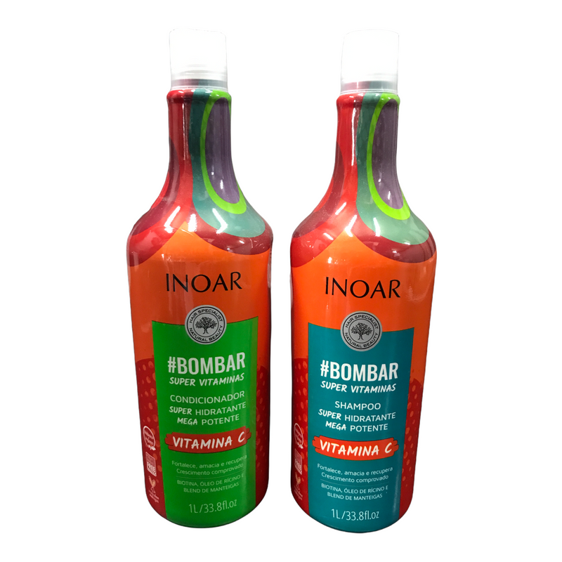 INOAR BOMBAR C VITAMIN HAIR HYDRATING KIT 34fl/Oz  1000ml - Keratinbeauty