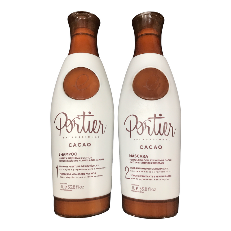 PORTIER  CACAO TERMO TRATTAMENTO LEVIGANTE KIT 1000ML/33,8fl/Oz. - Keratinbeauty