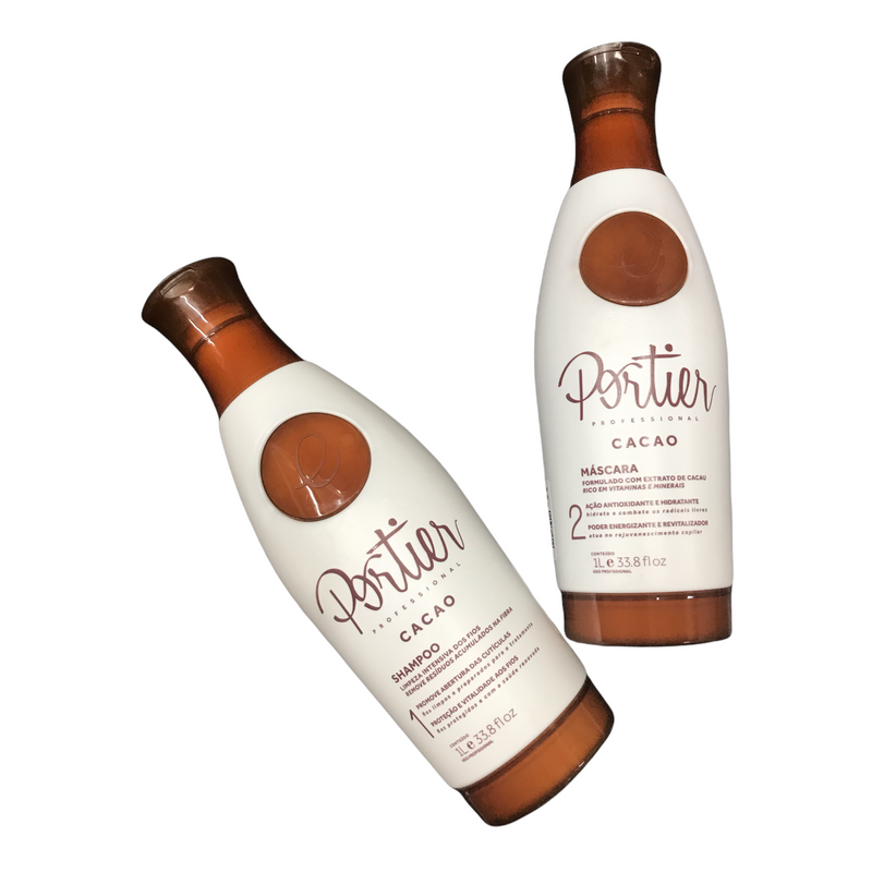 PORTIER  CACAO TERMO TRATTAMENTO LEVIGANTE KIT 1000ML/33,8fl/Oz. - Keratinbeauty