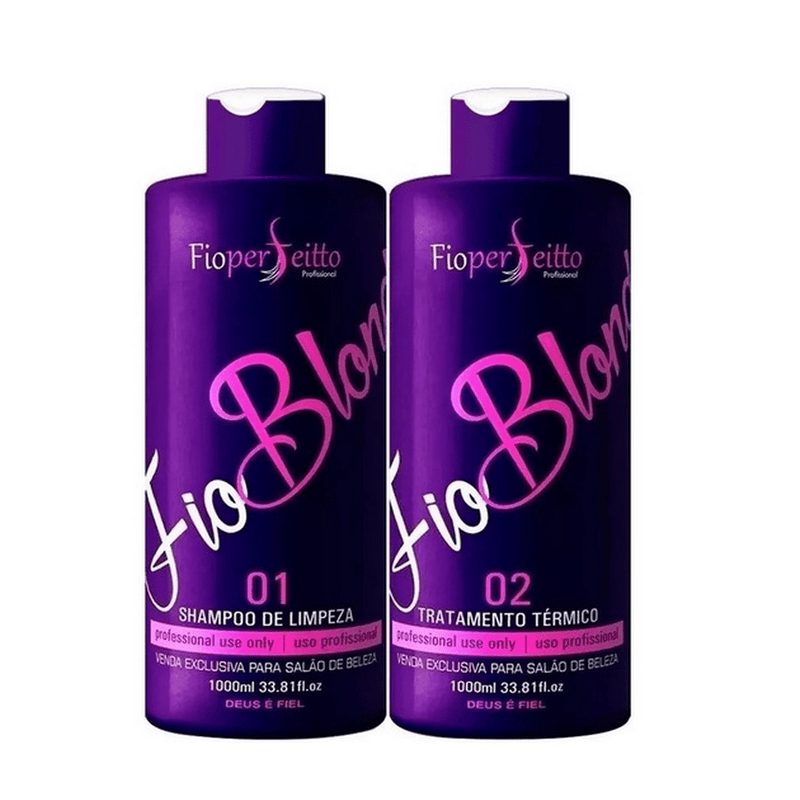 Fio Blond Hair Straightener Kit  Purple  1000ml - Keratinbeauty