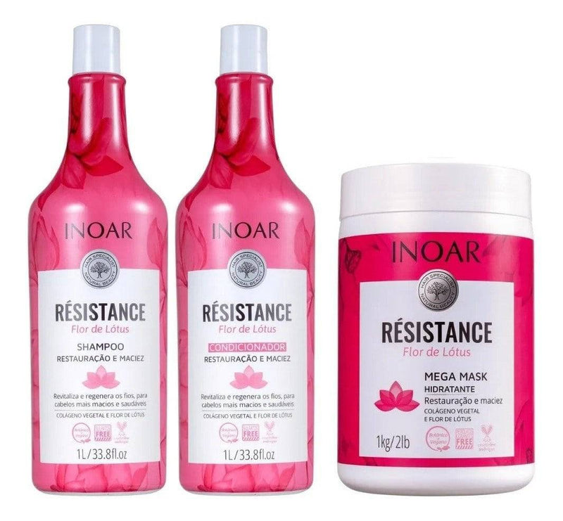 Kit Inoar Resistance Flor de Lotus 3 x 1000ml - Keratinbeauty