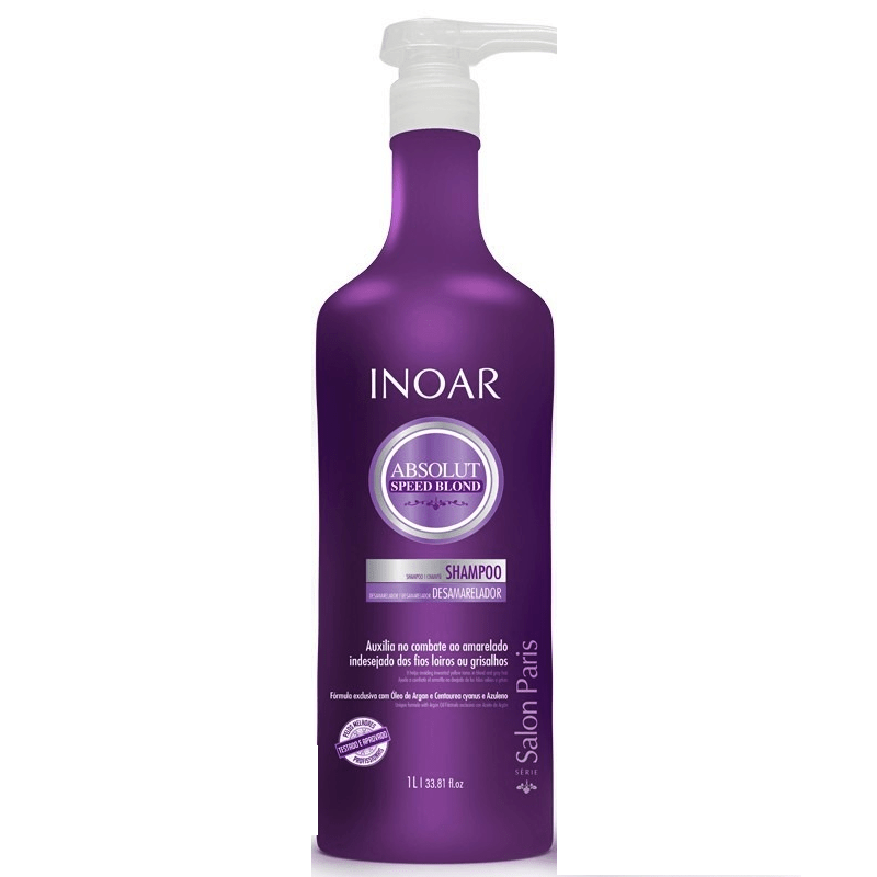 Inoar Absolut Speed Blond Shampoo 1000ml/ 33.81fl.oz - Keratinbeauty